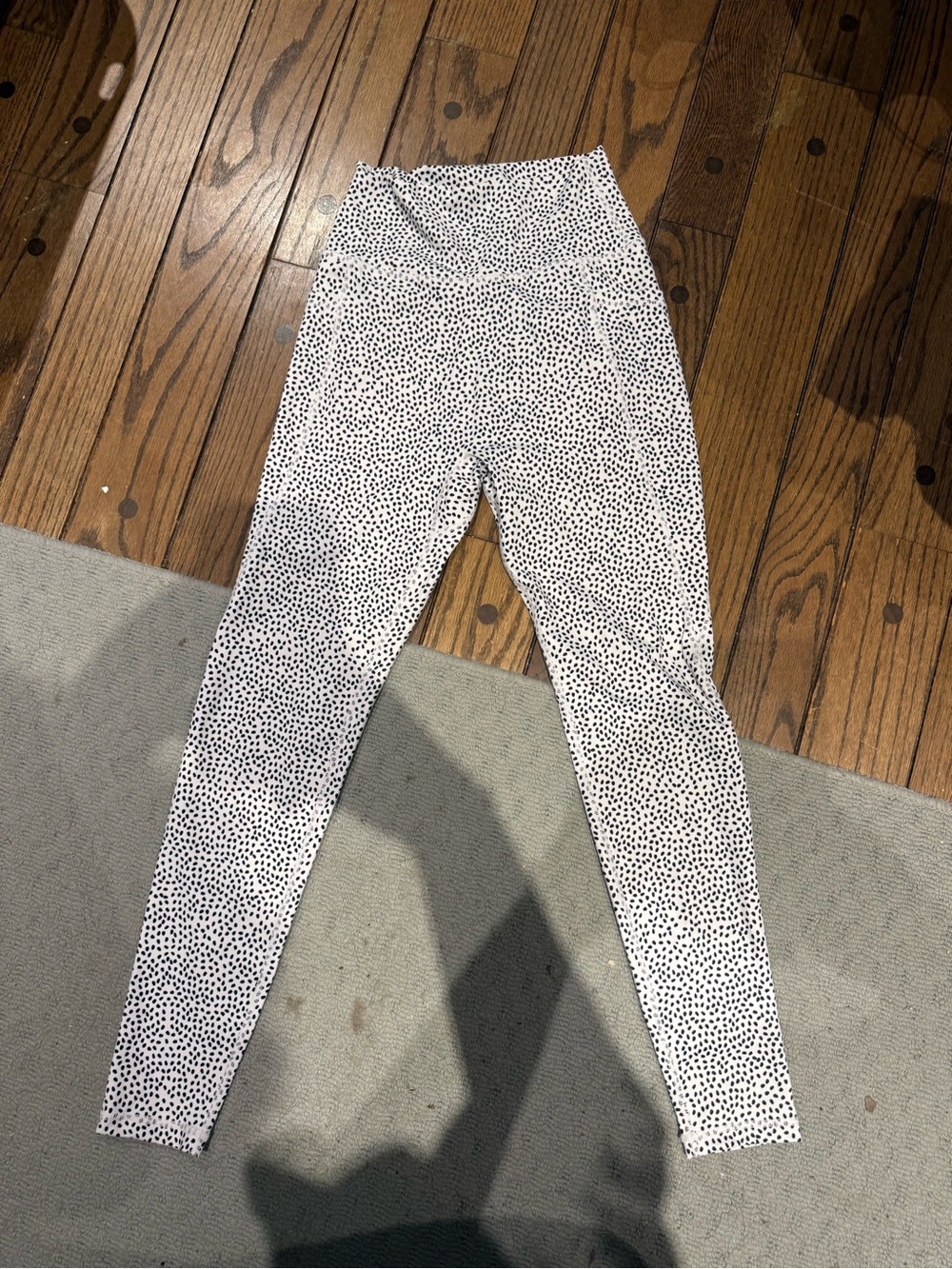 BuffBunny White Limitless Leggings with Black Dot Print